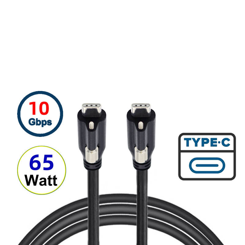 SYSTEM-S USB 3.1 Gen 2 Kabel 120 cm Typ C Stecker zu Stecker Panel Mount 10 Gbit/s 100W