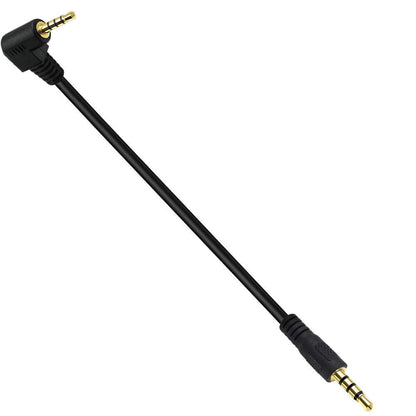 SYSTEM-S Audio Klinke Kabel 25 cm 3,5 mm TRRS Stecker zu Stecker Winkel AUX Schwarz