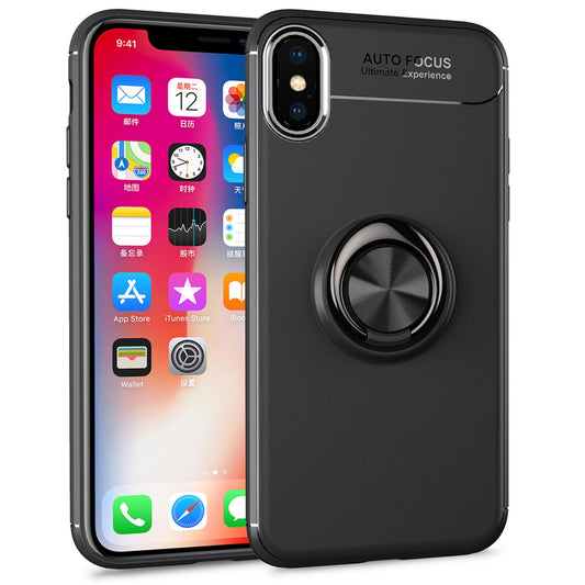 NALIA Ringhülle für iPhone X / XS – Ring-Ständer 360° & für Magnet-Halter – GRIP360 (Mattiertes Silikon Case) – Marke aus Berlin