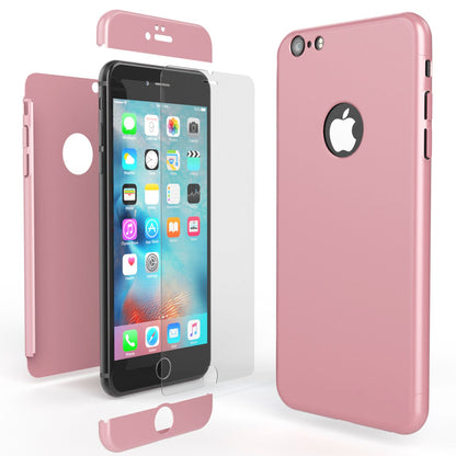 NALIA 360 Grad Handyhülle kompatibel mit iPhone 6 / 6s, Full-Cover & Glas vorne hinten Rundum Hülle Doppel-Schutz Dünn Ganzkörper Hard-Case Etui Handy-Tasche Bumper & Displayschutz