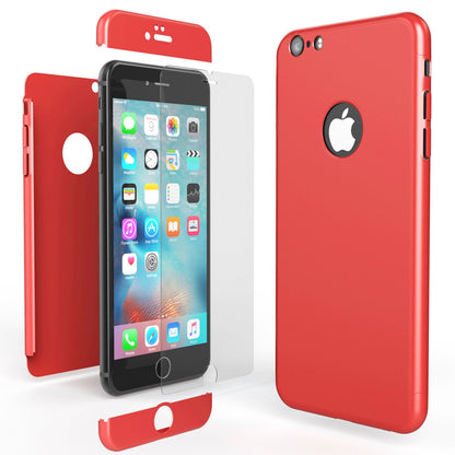 NALIA 360 Grad Handyhülle kompatibel mit iPhone 6 / 6s, Full-Cover & Glas vorne hinten Rundum Hülle Doppel-Schutz Dünn Ganzkörper Hard-Case Etui Handy-Tasche Bumper & Displayschutz