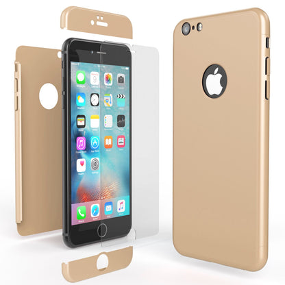 NALIA 360 Grad Handyhülle kompatibel mit iPhone 6 / 6s, Full-Cover & Glas vorne hinten Rundum Hülle Doppel-Schutz Dünn Ganzkörper Hard-Case Etui Handy-Tasche Bumper & Displayschutz