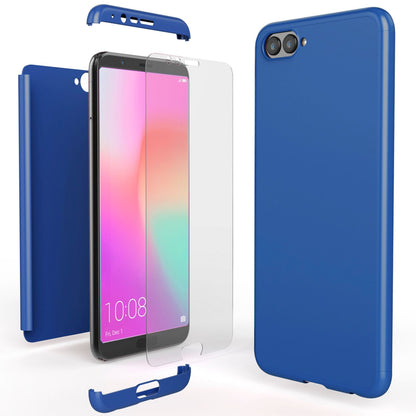 NALIA 360 Grad Handyhülle kompatibel mit Huawei Honor View 10, Full-Cover Schutzglas vorne hinten Hülle Doppel-Schutz, Dünn  Hard-Case Etui Handy-Tasche, Bumper Displayschutz