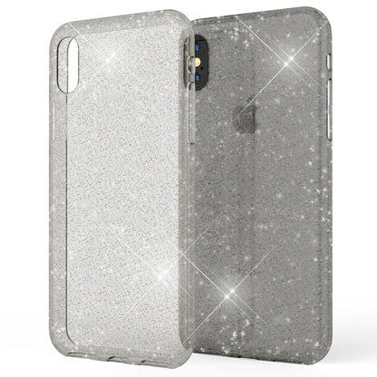 NALIA Glitzerhülle für iPhone X / XS – Funkelndes Silikon Case – DAZZLIN (Transparent & Stoßfest) – Marke aus Berlin