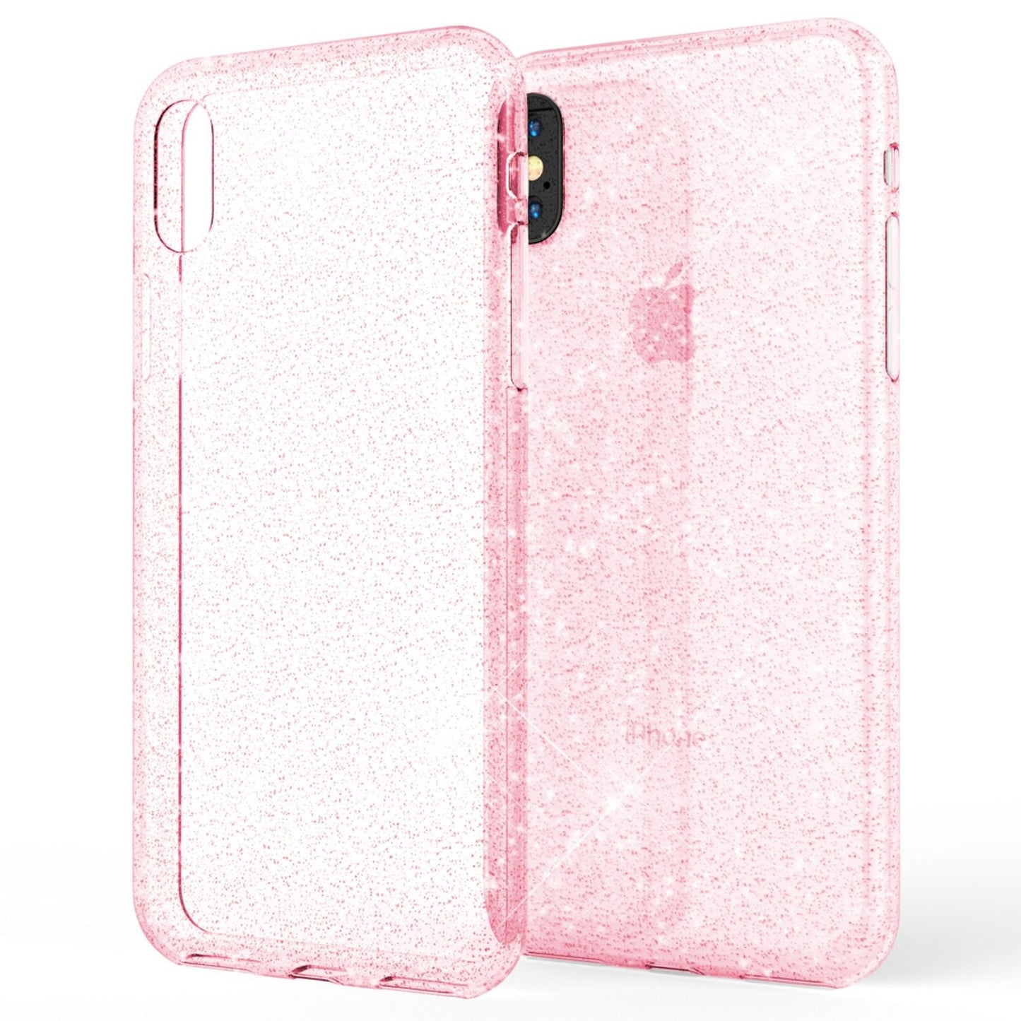 NALIA Glitzerhülle für iPhone X / XS – Funkelndes Silikon Case – DAZZLIN (Transparent & Stoßfest) – Marke aus Berlin