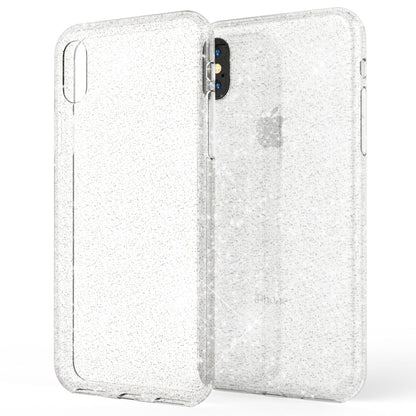 NALIA Glitzerhülle für iPhone X / XS – Funkelndes Silikon Case – DAZZLIN (Transparent & Stoßfest) – Marke aus Berlin