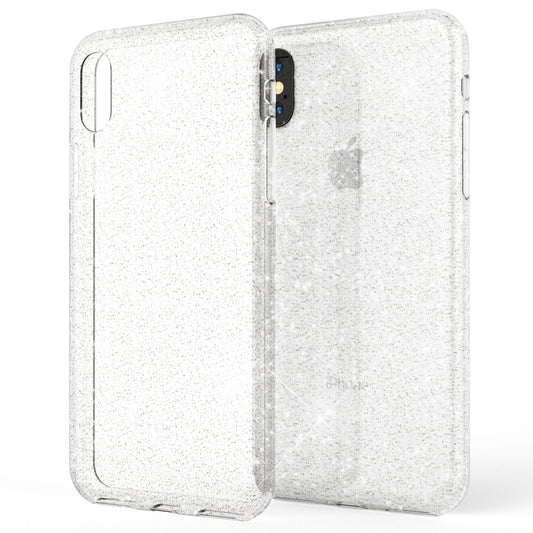 NALIA Handy Hülle für Apple iPhone X XS, Glitzer Case Cover Slim Silikon Bumper