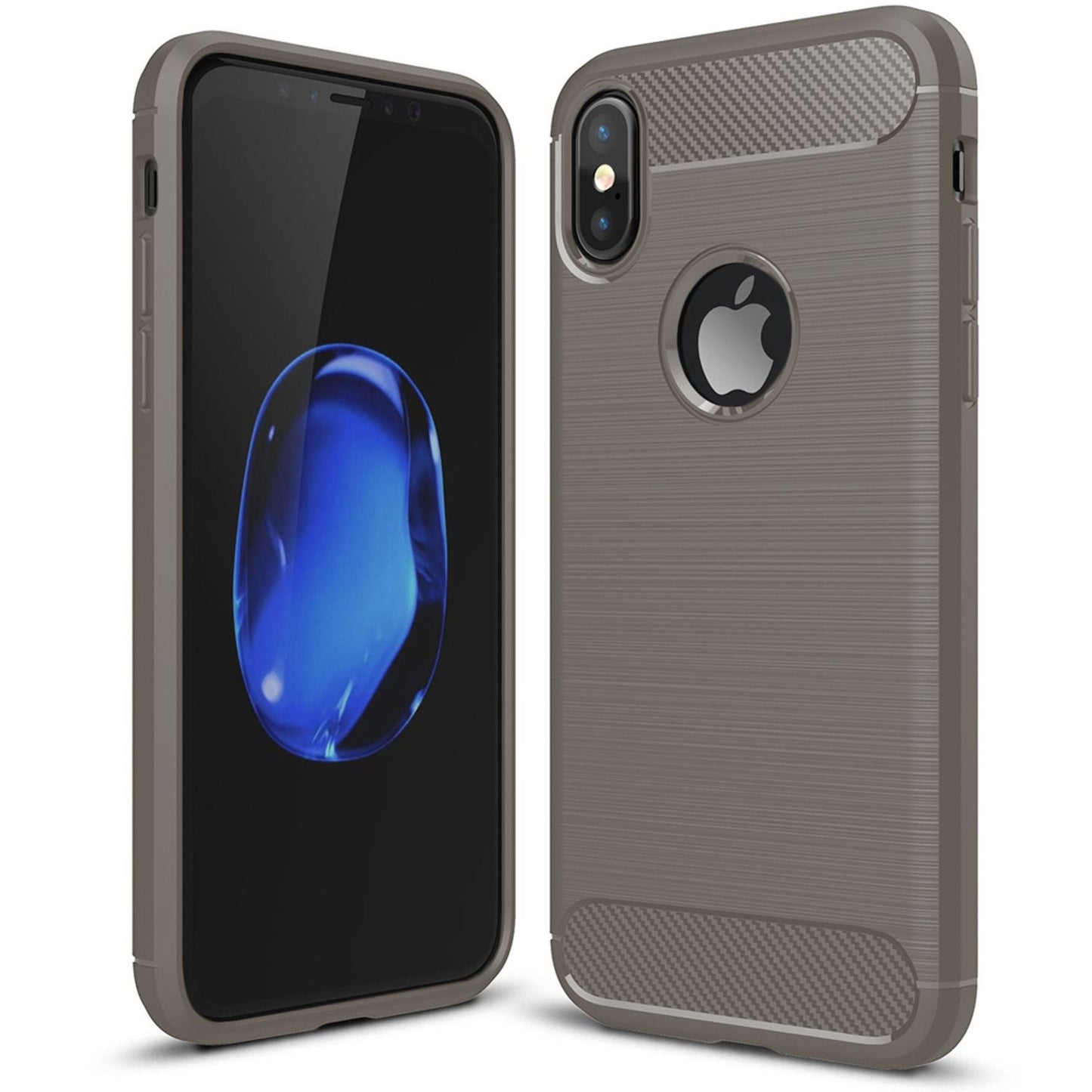 NALIA Design Case kompatibel mit Apple iPhone XS Max Hülle, Karbon Optik Stylische Handyhülle Stoßfeste Silikon Schutzhülle, Dünne Handy-Tasche Phone Cover Bumper Soft Skin Kratzfest
