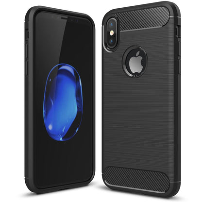 NALIA Design Case kompatibel mit Apple iPhone XS Max Hülle, Karbon Optik Stylische Handyhülle Stoßfeste Silikon Schutzhülle, Dünne Handy-Tasche Phone Cover Bumper Soft Skin Kratzfest