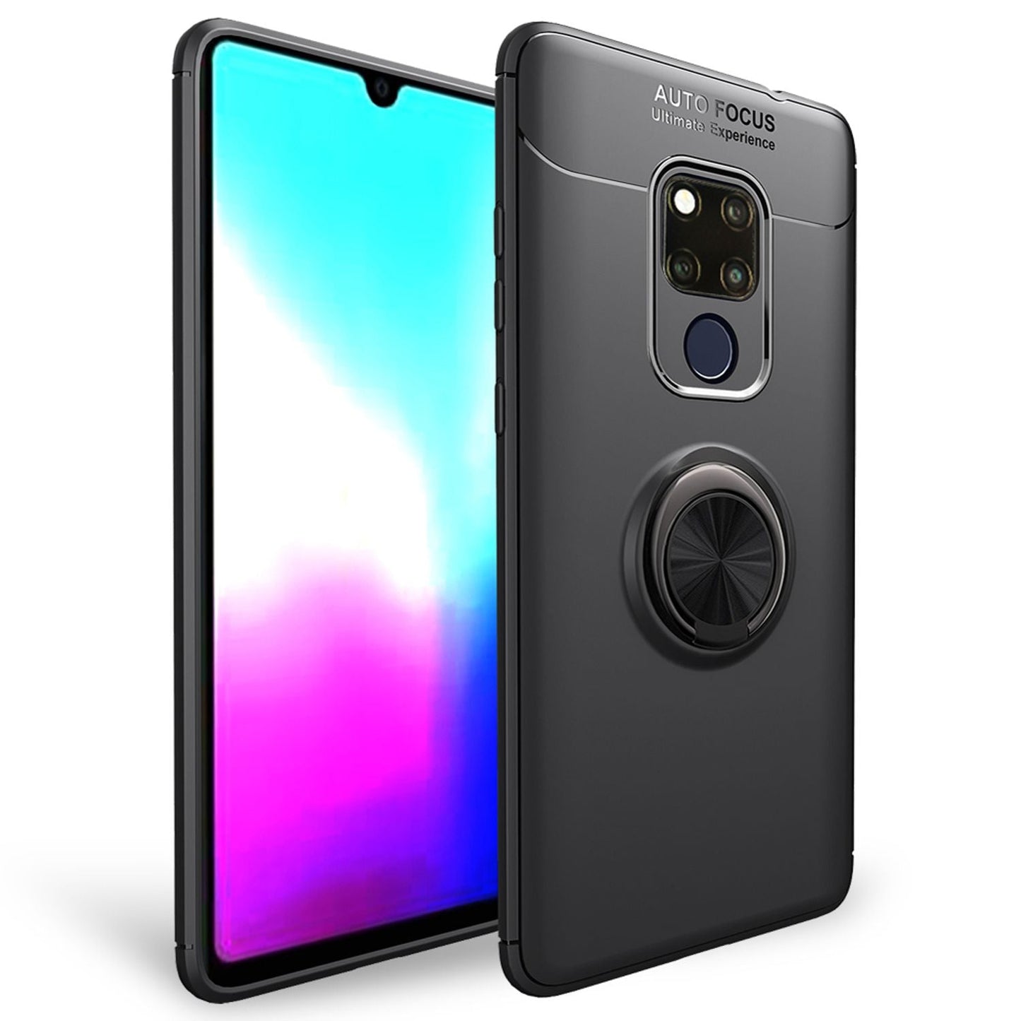 NALIA Ringhülle für Huawei Mate 20X – Ring-Ständer 360° & für Magnet-Halter – GRIP360 (Mattiertes Silikon Case) – Marke aus Berlin