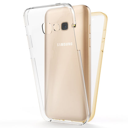 NALIA 360 Grad Handyhülle kompatibel mit Samsung Galaxy A5 2017, Full-Cover Silikon Bumper mit Displayschutz vorne Hardcase hinten, Hülle Doppel-Schutz Dünn Case Handy-Tasche