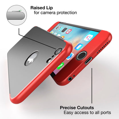 NALIA 360 Grad Handyhülle kompatibel mit iPhone 6 / 6s, Full-Cover & Glas vorne hinten Rundum Hülle Doppel-Schutz Dünn Ganzkörper Hard-Case Etui Handy-Tasche Bumper & Displayschutz