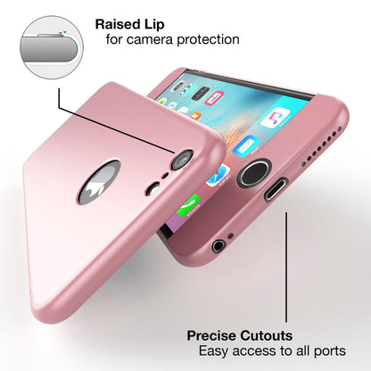 NALIA 360 Grad Handyhülle kompatibel mit iPhone 6 / 6s, Full-Cover & Glas vorne hinten Rundum Hülle Doppel-Schutz Dünn Ganzkörper Hard-Case Etui Handy-Tasche Bumper & Displayschutz