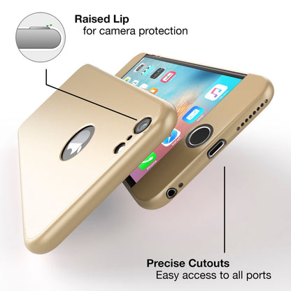 NALIA 360 Grad Handyhülle kompatibel mit iPhone 6 / 6s, Full-Cover & Glas vorne hinten Rundum Hülle Doppel-Schutz Dünn Ganzkörper Hard-Case Etui Handy-Tasche Bumper & Displayschutz