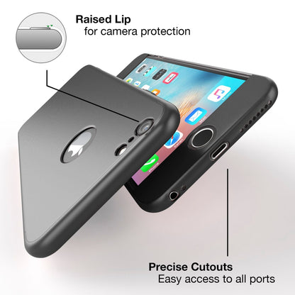 NALIA 360 Grad Handyhülle kompatibel mit iPhone 6 / 6s, Full-Cover & Glas vorne hinten Rundum Hülle Doppel-Schutz Dünn Ganzkörper Hard-Case Etui Handy-Tasche Bumper & Displayschutz