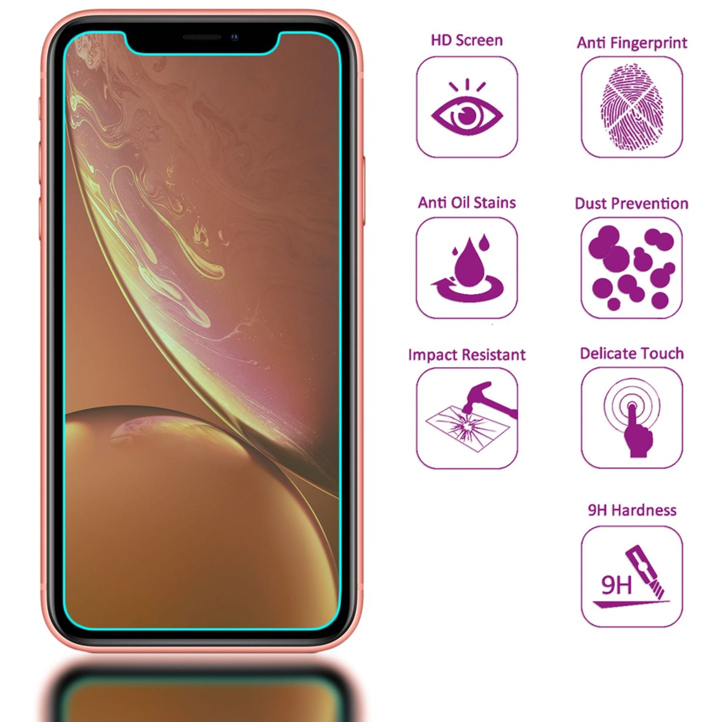 NALIA (2-Pack) Schutzglas kompatibel mit iPhone 11/ iPhone XR, 9H Full-Cover Display Schutz Glas-Folie, Dünne Handy Schutzfolie Bildschirm-Abdeckung, Schutz-Film HD Screen Protector - Transparent