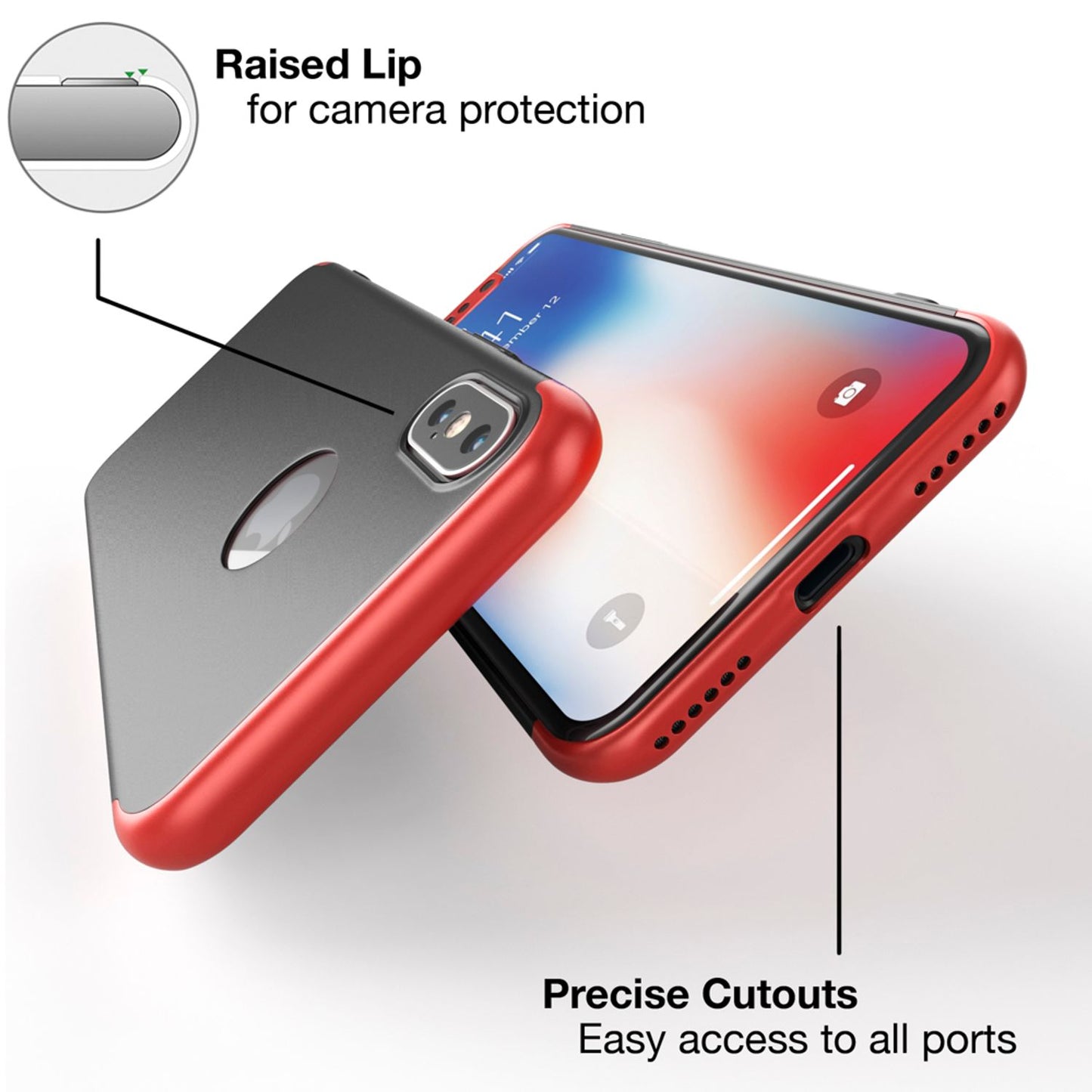 NALIA 360° Handyhülle kompatibel mit iPhone X XS, Full-Cover & Schutzglas Vorne Hinten Rundum Hülle Doppel-Schutz, Ganzkörper Hard-Case Dünn Handy-Tasche, Bumper & Displayschutz