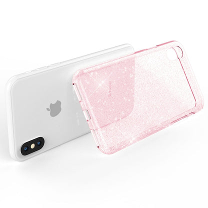 NALIA Glitzerhülle für iPhone X / XS – Funkelndes Silikon Case – DAZZLIN (Transparent & Stoßfest) – Marke aus Berlin