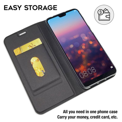 NALIA Hülle kompatibel mit Huawei P20 Pro, Kickstand Handyhülle Flip-Case Kunstleder Book-Cover mit Magnet, Etui Ganzkörper Schutzhülle Dünne Rundum Handy-Tasche Bumper