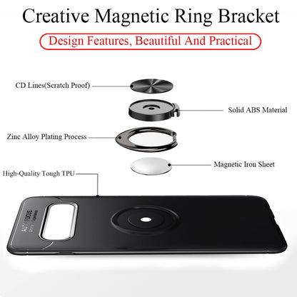 NALIA Ring Hülle kompatibel mit Samsung Galaxy S10 Plus, Schutzhülle Cover magnetische Silikon Handyhülle für KFZ-Halterung 360-Grad Finger-Halter, Dünnes Case Ständer Slim Etui Bumper