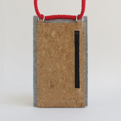 Shoulder bag for Xiaomi 14T Pro | made of felt and organic cotton | light gray - colorful | model KEDJA