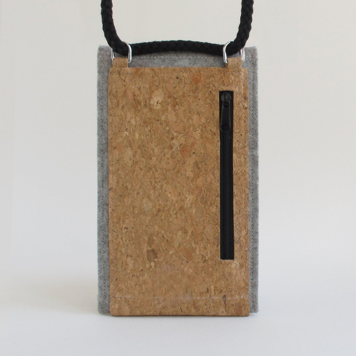 Shoulder bag for Samsung Galaxy S23 Ultra | made of felt and organic cotton | light grey - tracks | model KEDJA