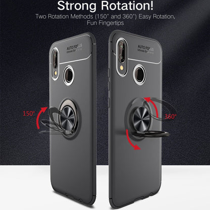 NALIA Ring Hülle kompatibel mit Huawei P20 Lite, Schutzhülle Cover magnetische Silikon Handyhülle für KFZ-Halterung 360-Grad Finger-Halter, Case Dünn Smartphone Ständer Slim Etui Bumper - Schwarz