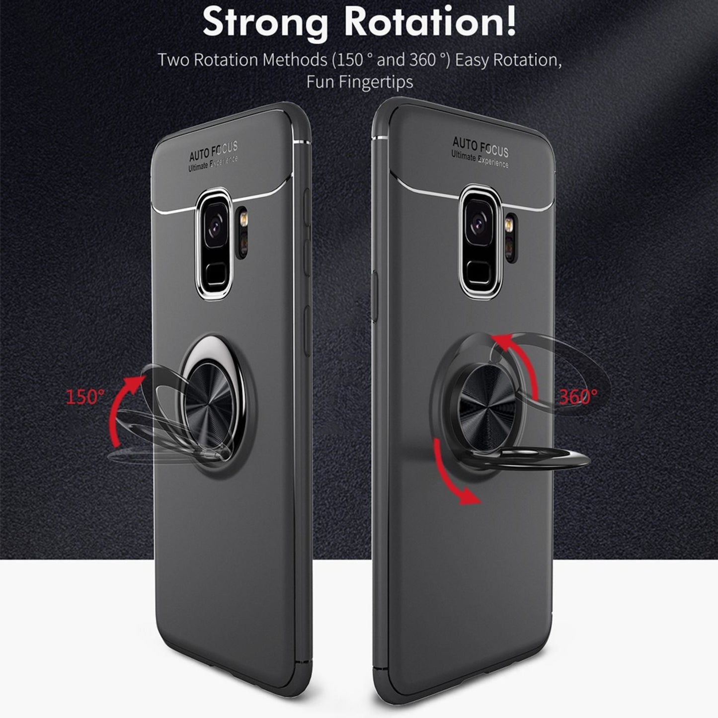 NALIA Ringhülle für Samsung Galaxy S9 – Ring-Ständer 360° & für Magnet-Halter – GRIP360 (Mattiertes Silikon Case) – Marke aus Berlin
