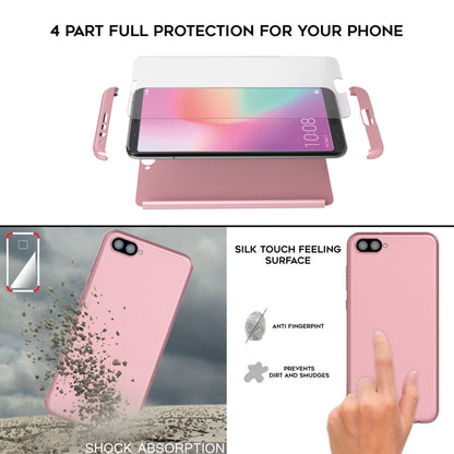 NALIA 360 Grad Handyhülle kompatibel mit Huawei Honor View 10, Full-Cover Schutzglas vorne hinten Hülle Doppel-Schutz, Dünn  Hard-Case Etui Handy-Tasche, Bumper Displayschutz