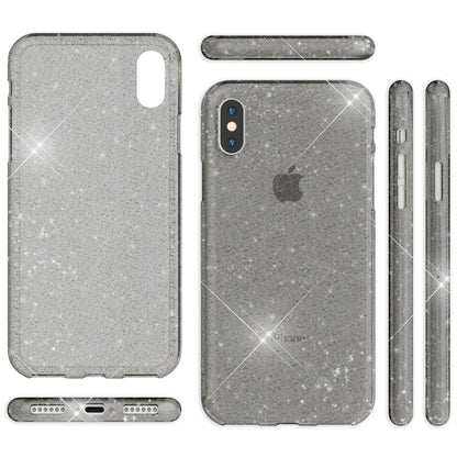 NALIA Glitzerhülle für iPhone X / XS – Funkelndes Silikon Case – DAZZLIN (Transparent & Stoßfest) – Marke aus Berlin