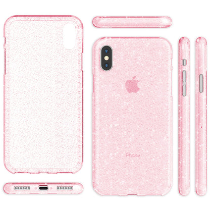 NALIA Glitzerhülle für iPhone X / XS – Funkelndes Silikon Case – DAZZLIN (Transparent & Stoßfest) – Marke aus Berlin