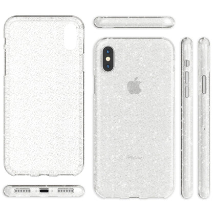 NALIA Glitzerhülle für iPhone X / XS – Funkelndes Silikon Case – DAZZLIN (Transparent & Stoßfest) – Marke aus Berlin