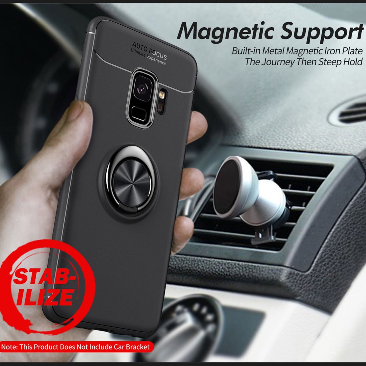 NALIA Ringhülle für Samsung Galaxy S9 – Ring-Ständer 360° & für Magnet-Halter – GRIP360 (Mattiertes Silikon Case) – Marke aus Berlin