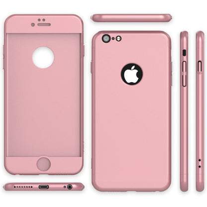 NALIA 360 Grad Handyhülle kompatibel mit iPhone 6 / 6s, Full-Cover & Glas vorne hinten Rundum Hülle Doppel-Schutz Dünn Ganzkörper Hard-Case Etui Handy-Tasche Bumper & Displayschutz