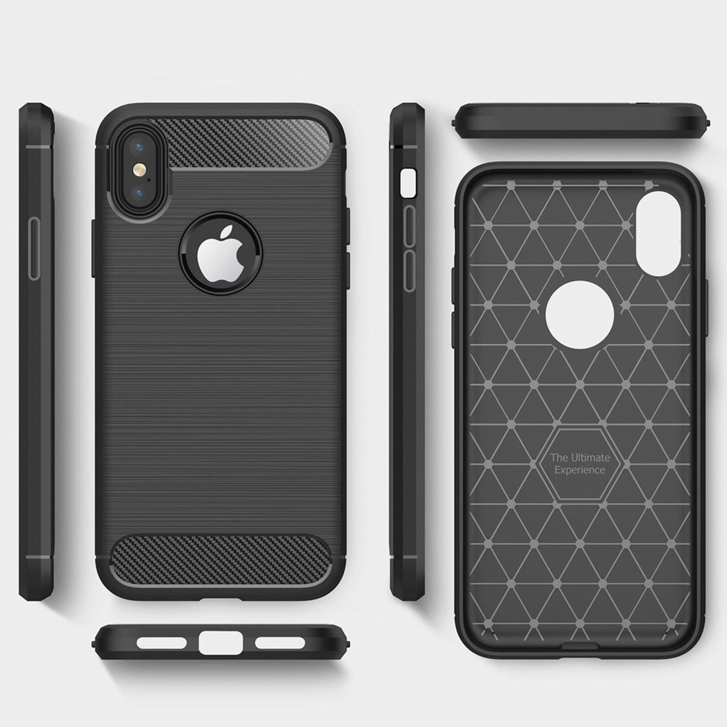 NALIA Design Case kompatibel mit Apple iPhone XS Max Hülle, Karbon Optik Stylische Handyhülle Stoßfeste Silikon Schutzhülle, Dünne Handy-Tasche Phone Cover Bumper Soft Skin Kratzfest