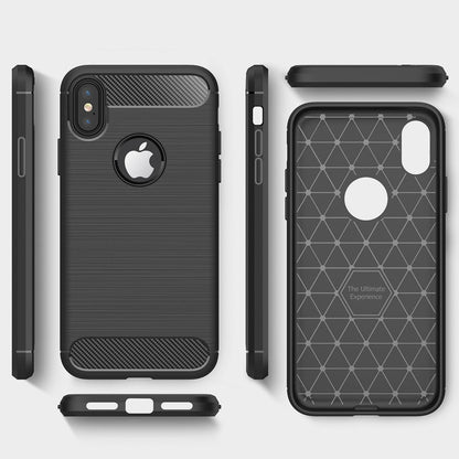 NALIA Design Case kompatibel mit Apple iPhone XS Max Hülle, Karbon Optik Stylische Handyhülle Stoßfeste Silikon Schutzhülle, Dünne Handy-Tasche Phone Cover Bumper Soft Skin Kratzfest