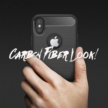 NALIA Design Case kompatibel mit Apple iPhone XS Max Hülle, Karbon Optik Stylische Handyhülle Stoßfeste Silikon Schutzhülle, Dünne Handy-Tasche Phone Cover Bumper Soft Skin Kratzfest