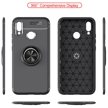 NALIA Ring Hülle kompatibel mit Huawei P20 Lite, Schutzhülle Cover magnetische Silikon Handyhülle für KFZ-Halterung 360-Grad Finger-Halter, Case Dünn Smartphone Ständer Slim Etui Bumper - Schwarz