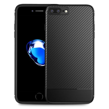 NALIA Hülle für iPhone 8 Plus / 7 Plus, Slim Handyhülle Case Cover Carbon Look