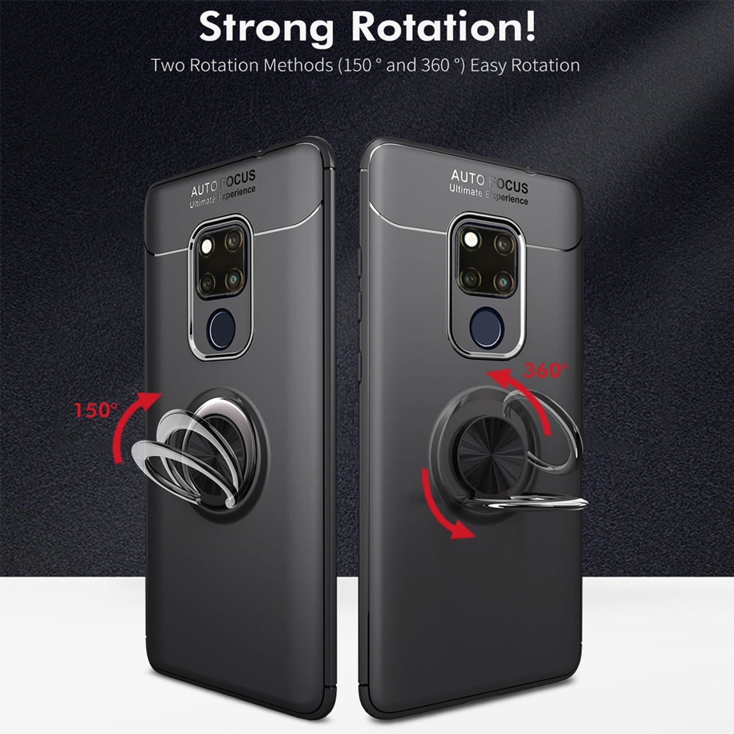 NALIA Ringhülle für Huawei Mate 20X – Ring-Ständer 360° & für Magnet-Halter – GRIP360 (Mattiertes Silikon Case) – Marke aus Berlin