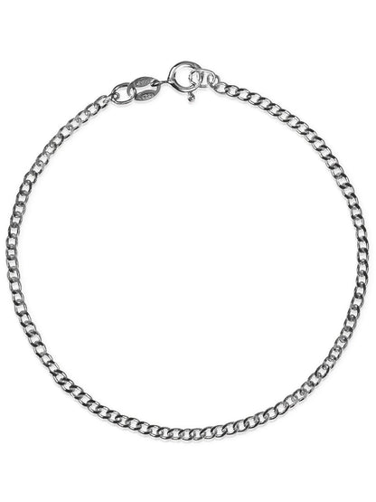 ESSENTIAL Armband Panzerkette Schwarz Rhodiniert