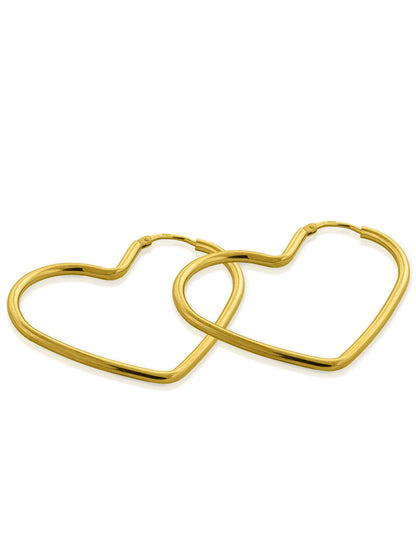 Creolen HEART Vergoldet - Elegante Ohrschmuck für jeden Anlass