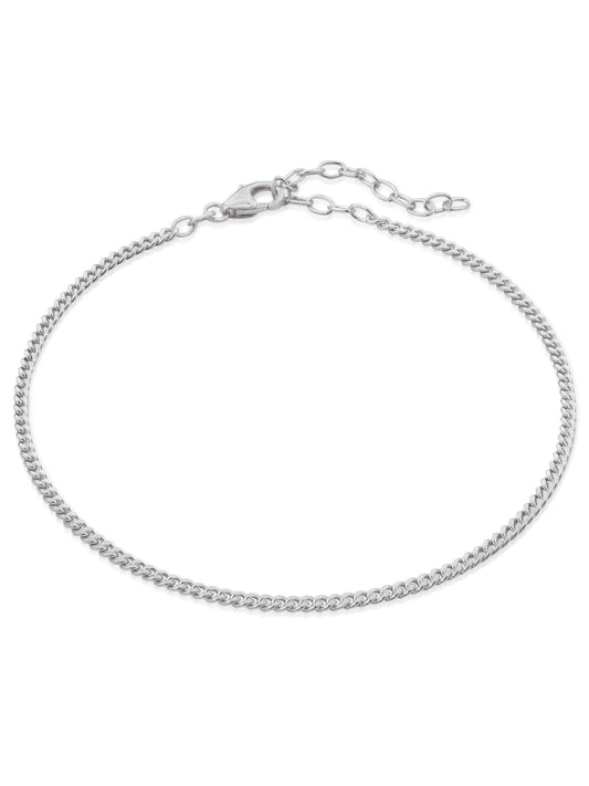 TIMELESS Fußkette Panzerkette Silber
