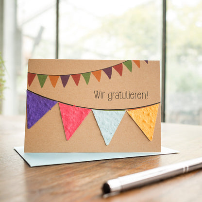 Greeting card "We congratulate"