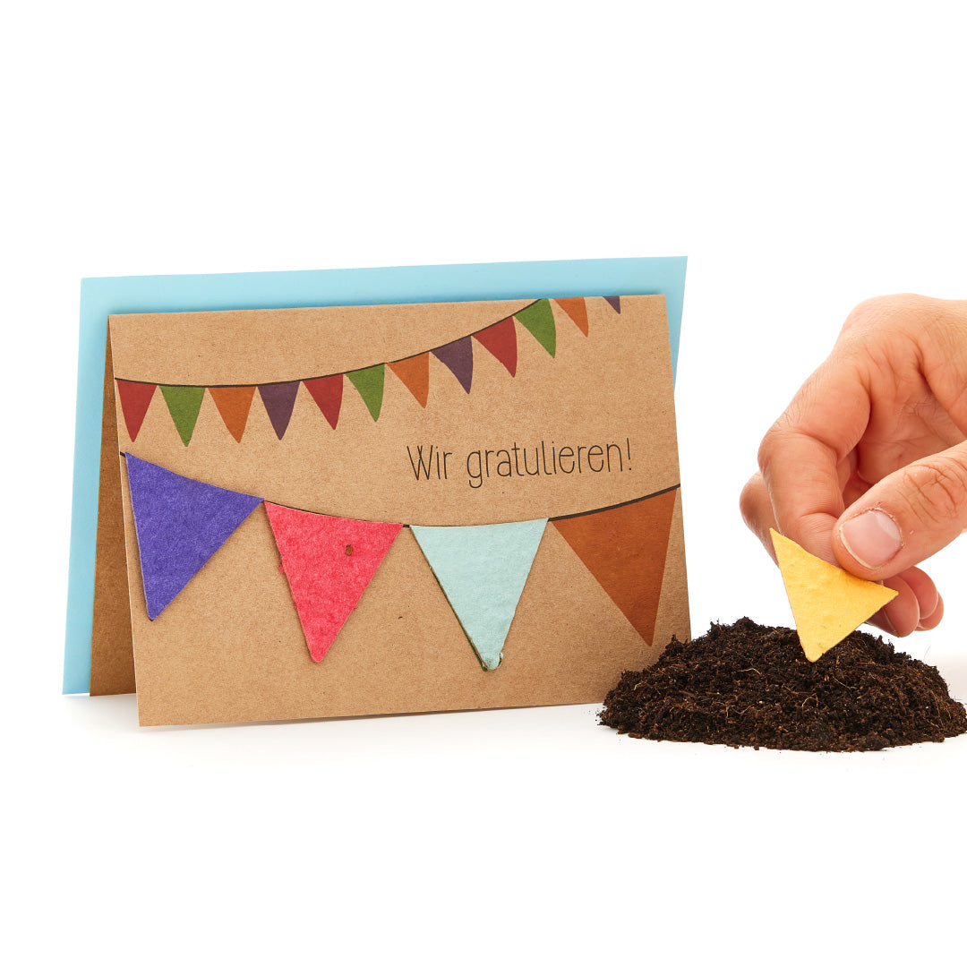 Greeting card "We congratulate"