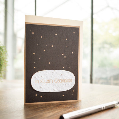 Mourning card "In silent thought"