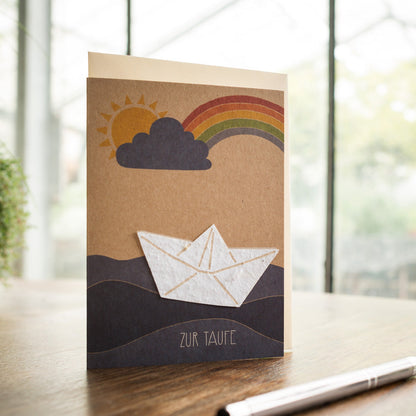 Christening card "Boat"