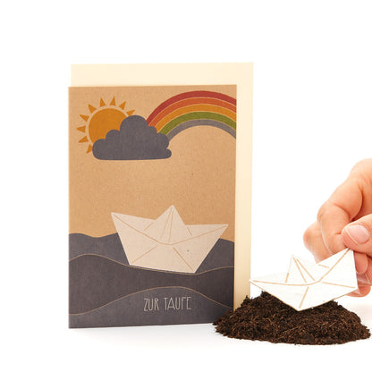 Christening card "Boat"