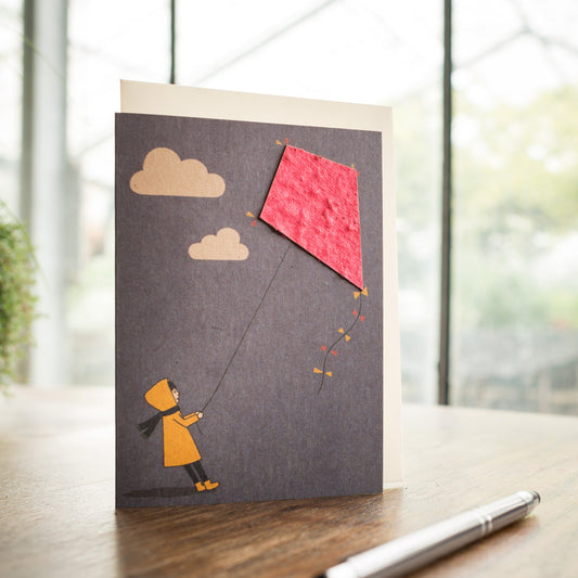 Greeting card "Kite in the Wind"