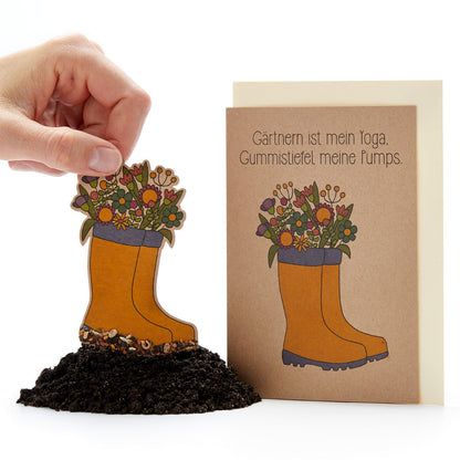 Greeting card "Gardening is my yoga" 